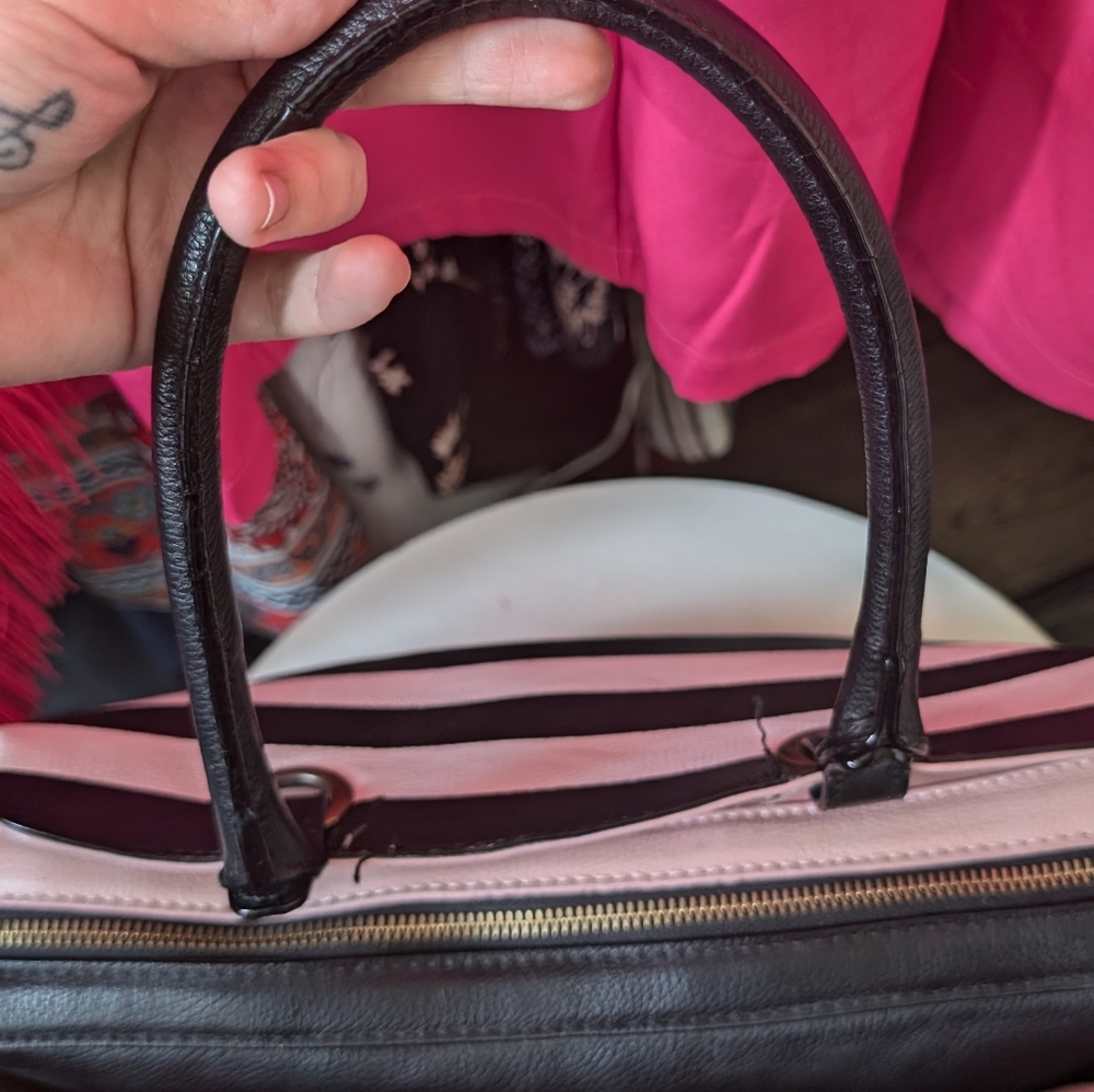 Betsey Johnson Black and White Striped Satchel - Picture 5 of 16